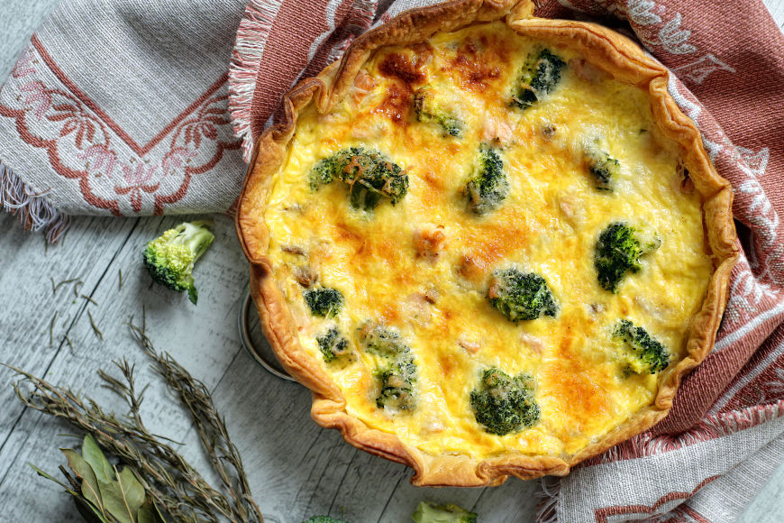 Easy Quiche with Salmon and Broccoli Recipe
